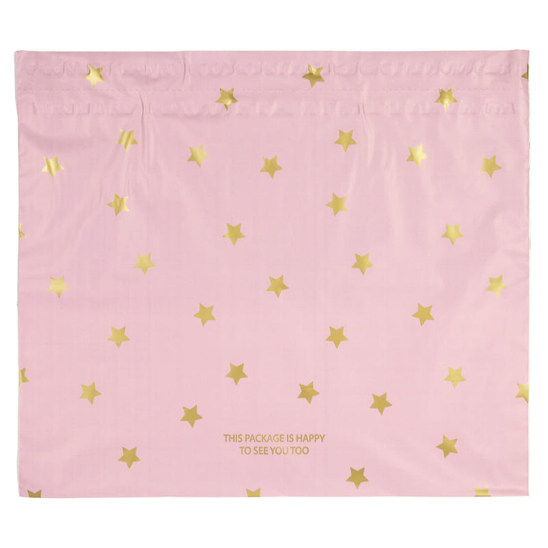 100x Versandtaschen Stars Gold Large Rückgabeverschluss