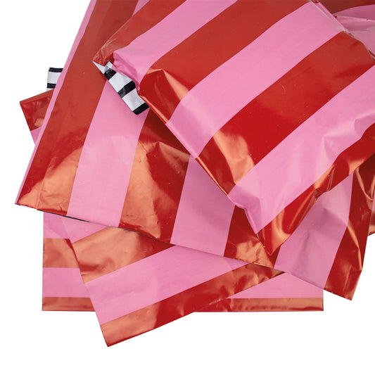 100x Versandtaschen Stripes Pink Medium