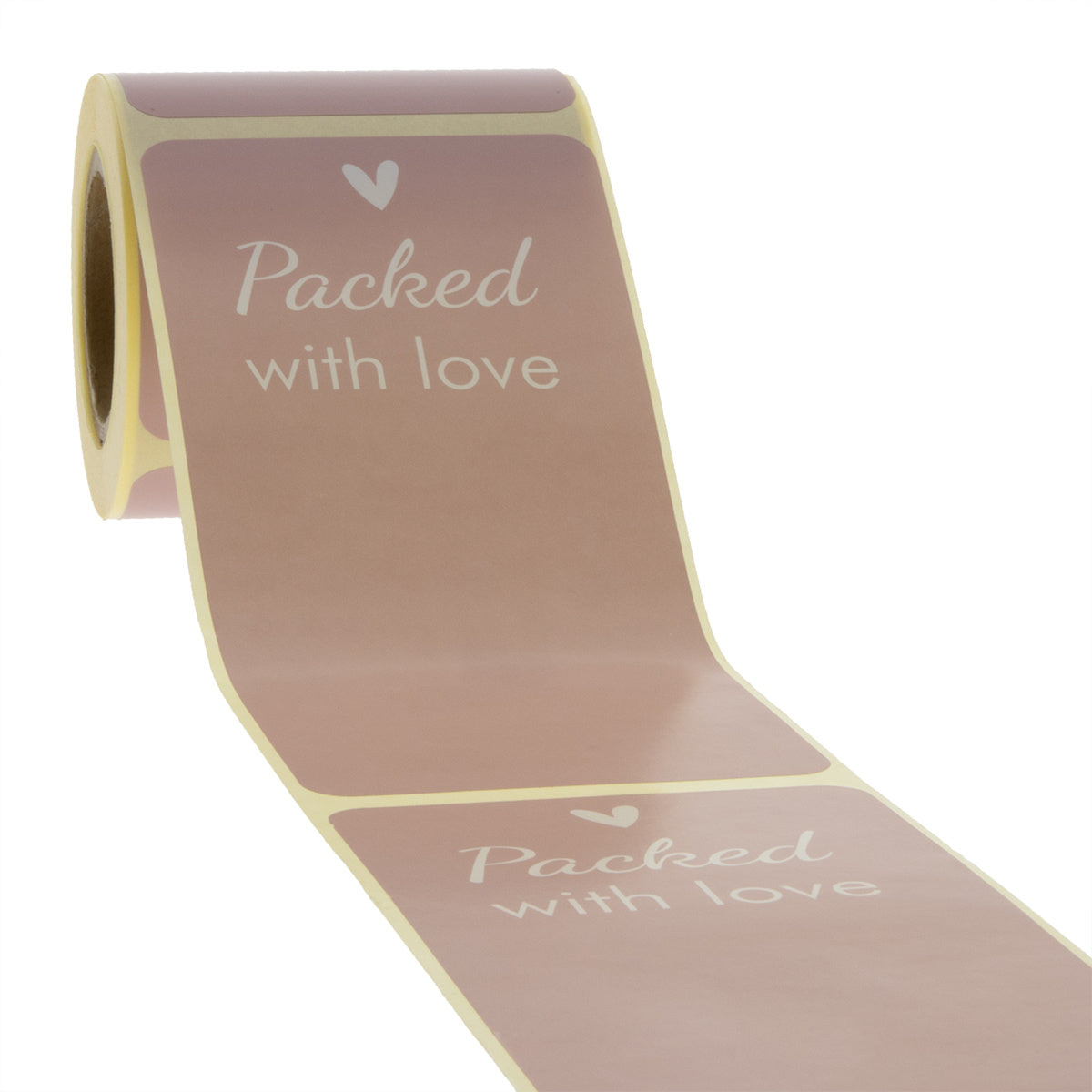 100x Verschlussetiketten 'Packed With Love' Rosa