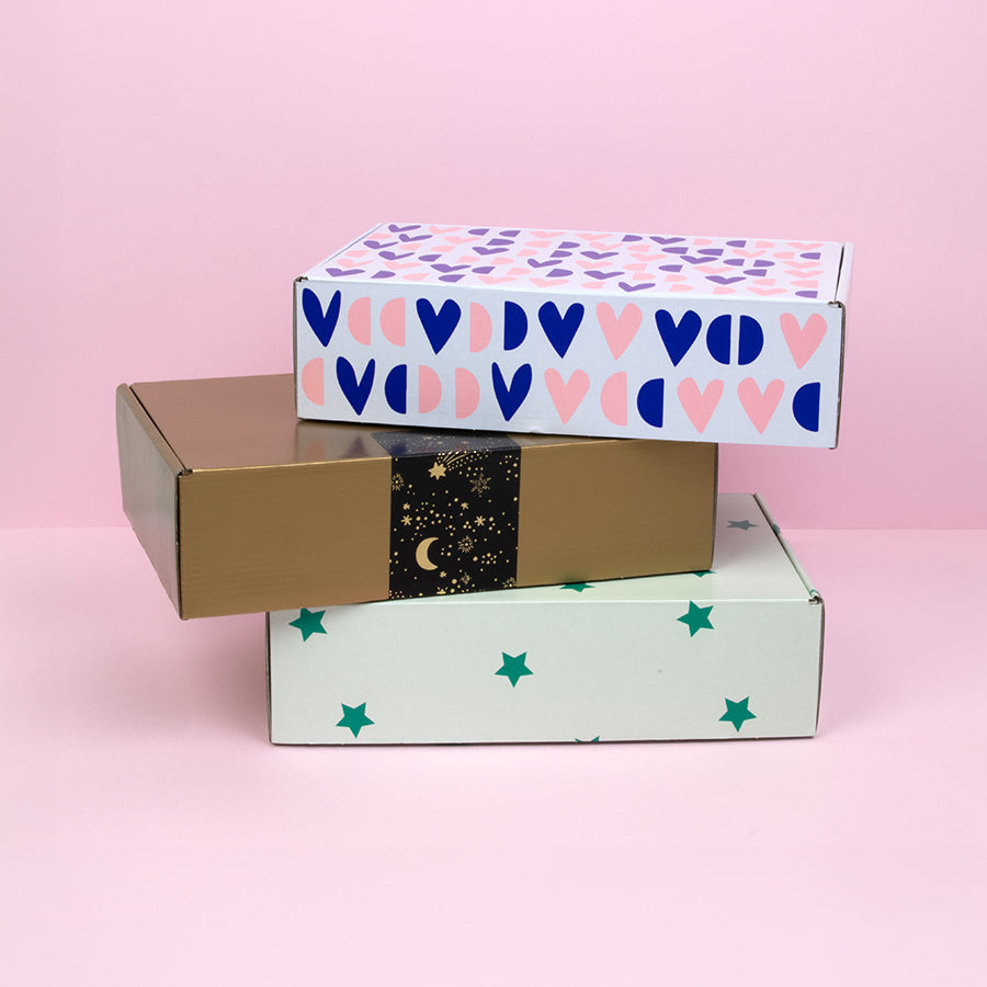 25x Postkartons Hearts 280x190x75mm