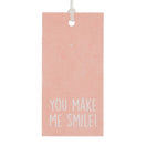 50x Geschenkanhänger 'You make me smile' Rosa