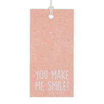 50x Geschenkanhänger 'You make me smile' Rosa
