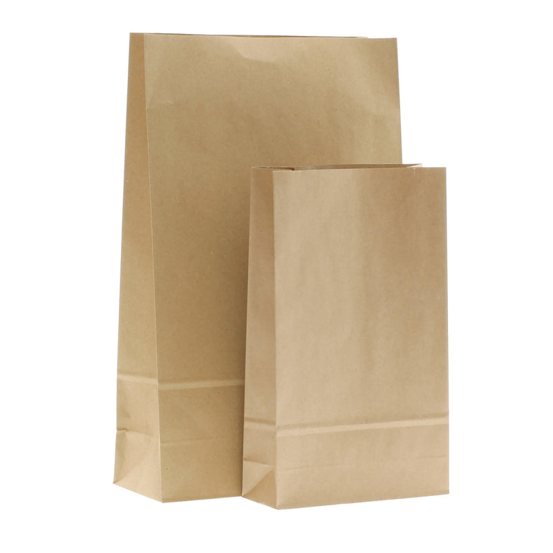 100x Blockbodenbeutel Braun Medium