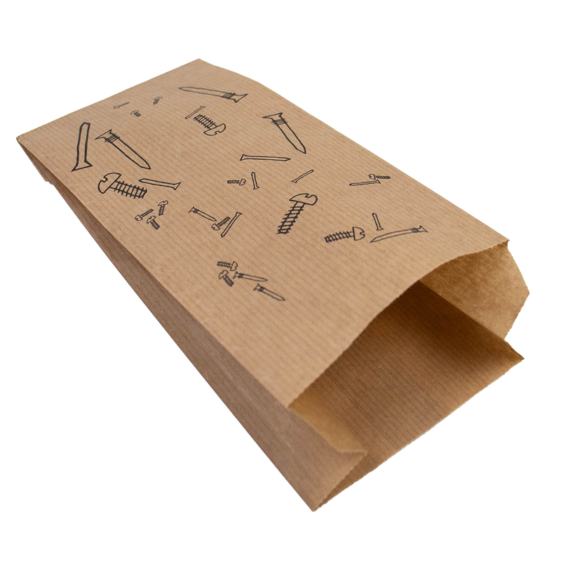 Kraftpapierbeutel bedrucken Braun 110x190x320mm