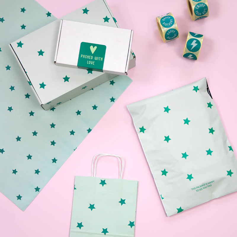 50x Papiertüten Stars A5