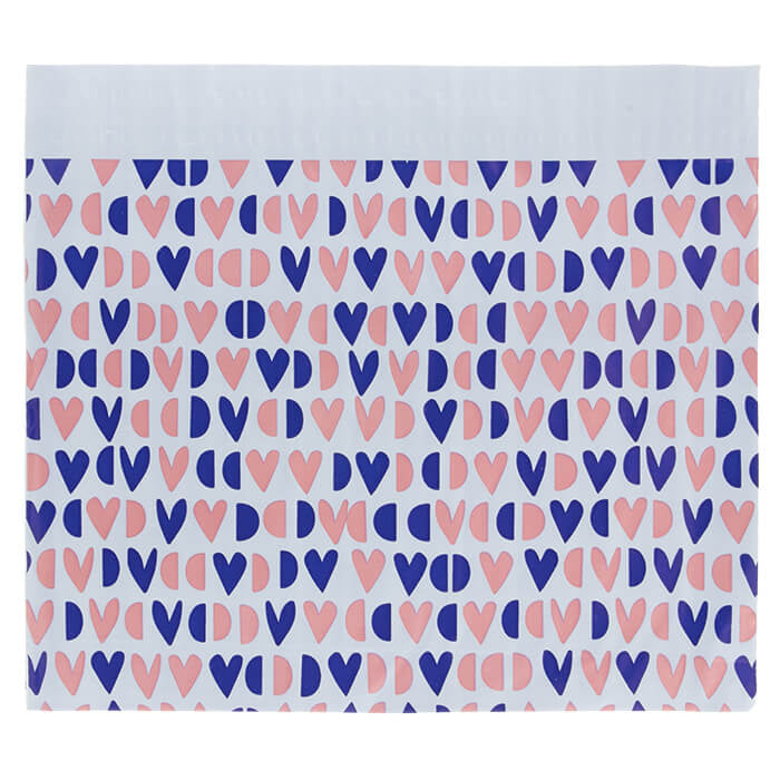 100x Versandtaschen Happy Hearts Large Rückgabeverschluss