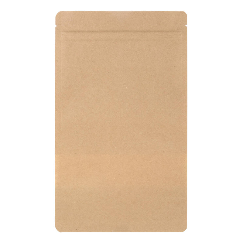 100x Standbodenbeutel mit Fenster Braun 16x27cm