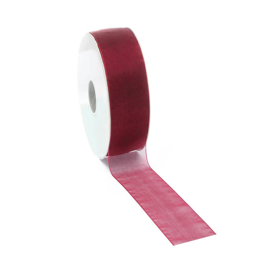 Organza Geschenkband Dunkelrot 25mm x 50m