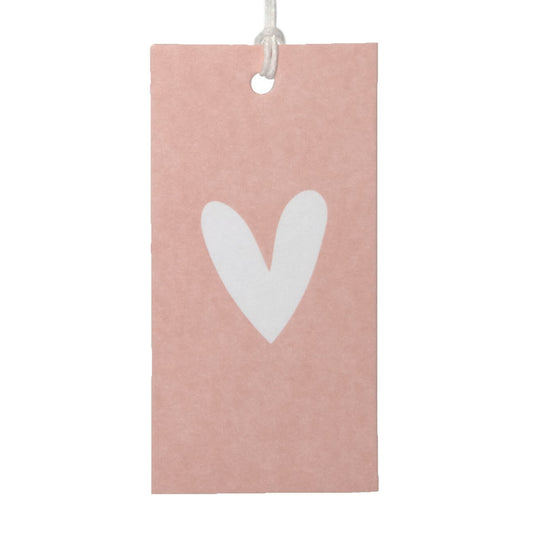 50x Geschenkanhänger Herz Rosa-Weiß