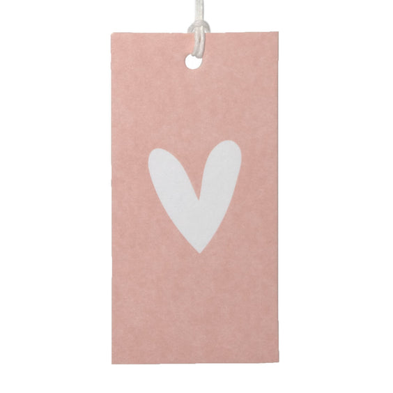 50x Geschenkanhänger Herz Rosa-Weiß