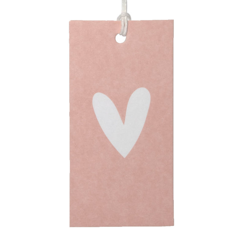 50x Geschenkanhänger Herz Rosa-Weiß