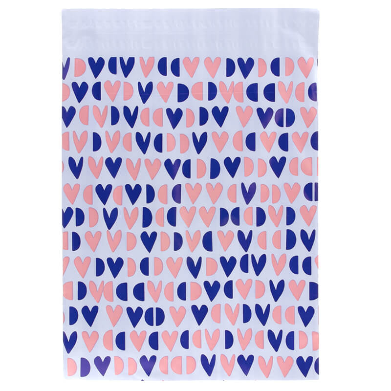 100x Versandtaschen Happy Hearts Medium Rückgabeverschluss