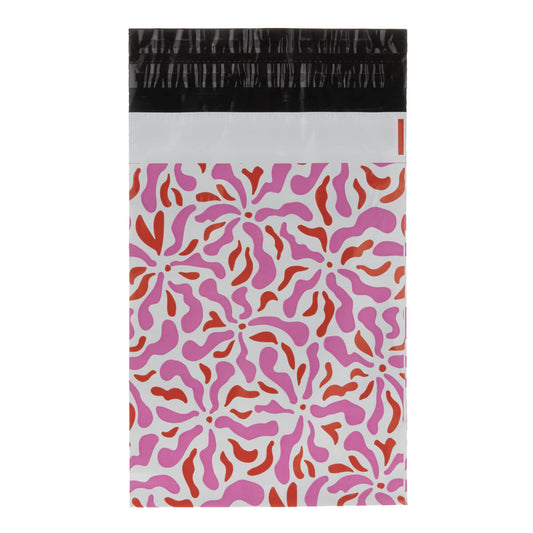 100x Versandtaschen Blumen Small Rückgabeverschluss