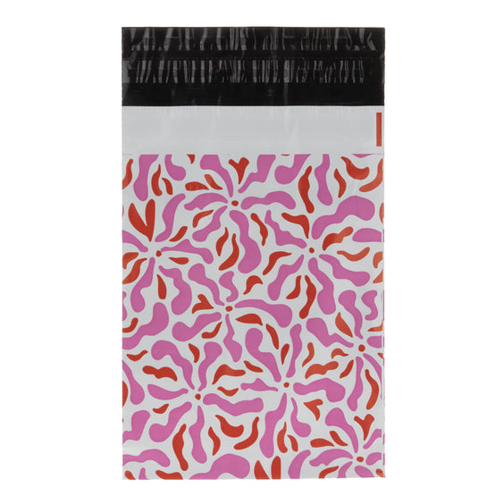 100x Versandtaschen Blumen Small Rückgabeverschluss