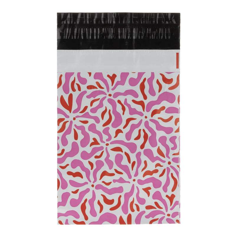 100x Versandtaschen Blumen Small Rückgabeverschluss