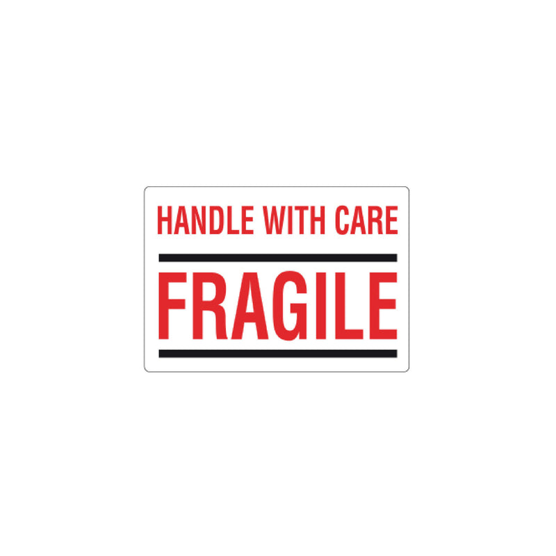 500x Etikett 'Handle with care/Fragile'