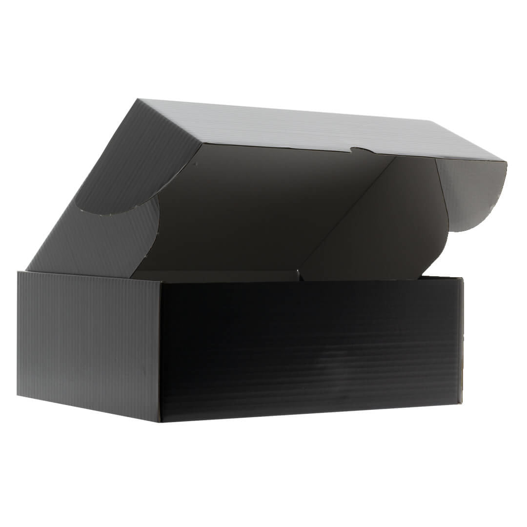 Postkartons bedrucken Schwarz 380x300x140mm
