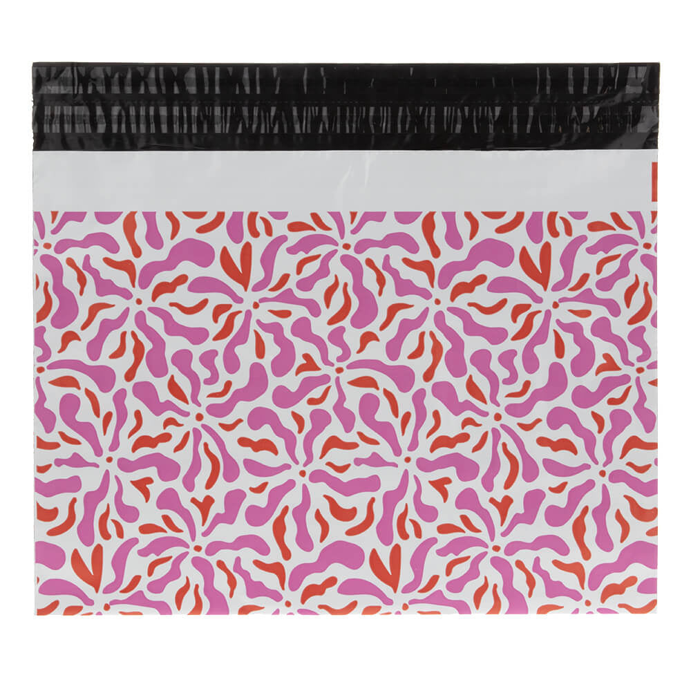100x Versandtaschen Blumen Large Rückgabeverschluss