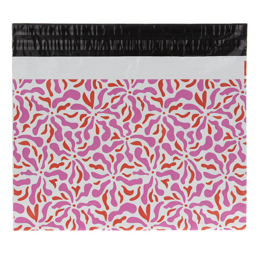 100x Versandtaschen Blumen Large Rückgabeverschluss