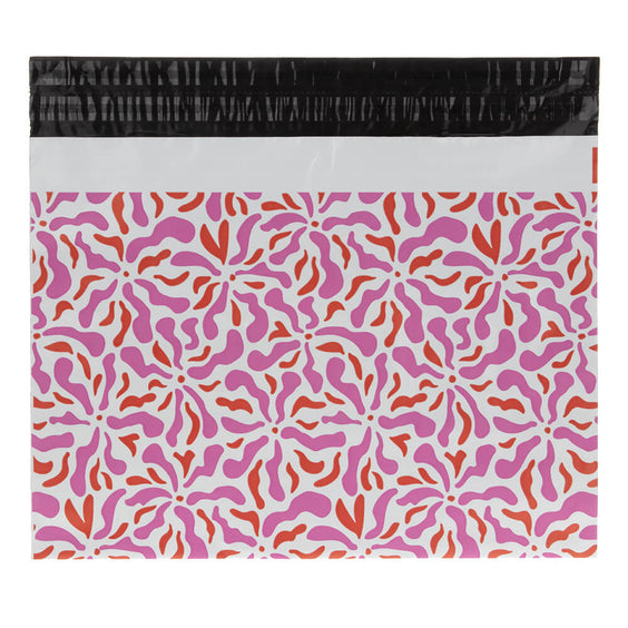 100x Versandtaschen Blumen Large Rückgabeverschluss