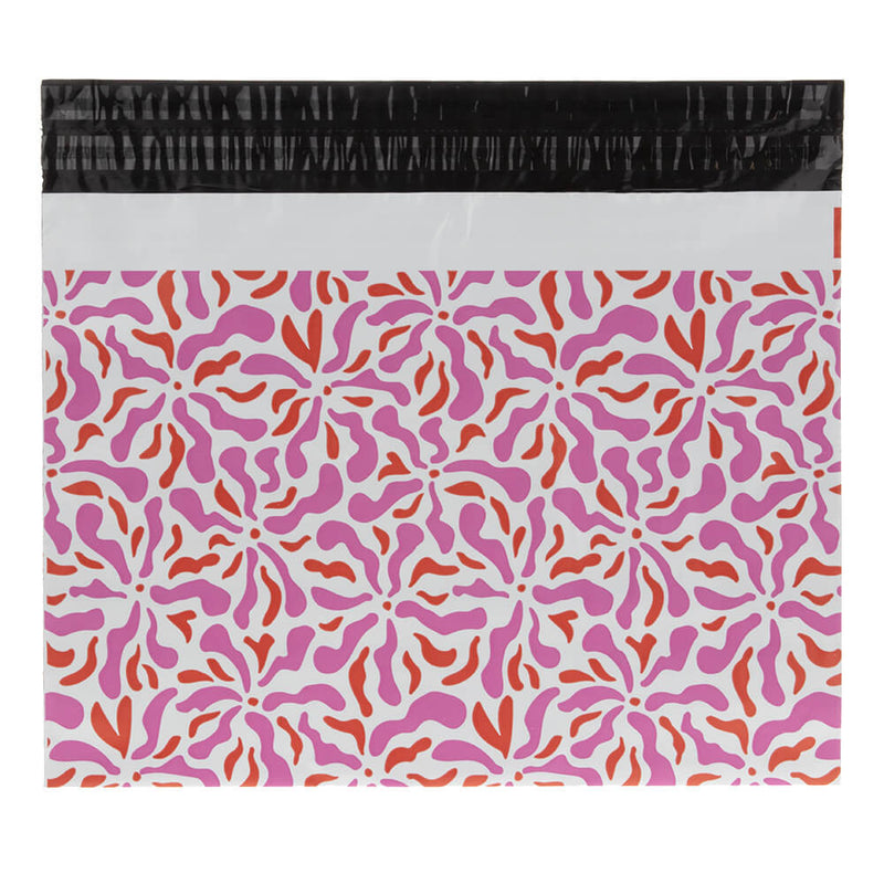 100x Versandtaschen Blumen Large Rückgabeverschluss