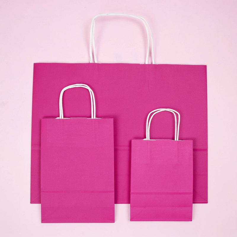 50x Papiertüten fuchsia in verschiedenen Größen