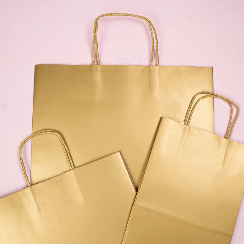 50x Papiertaschen Gold