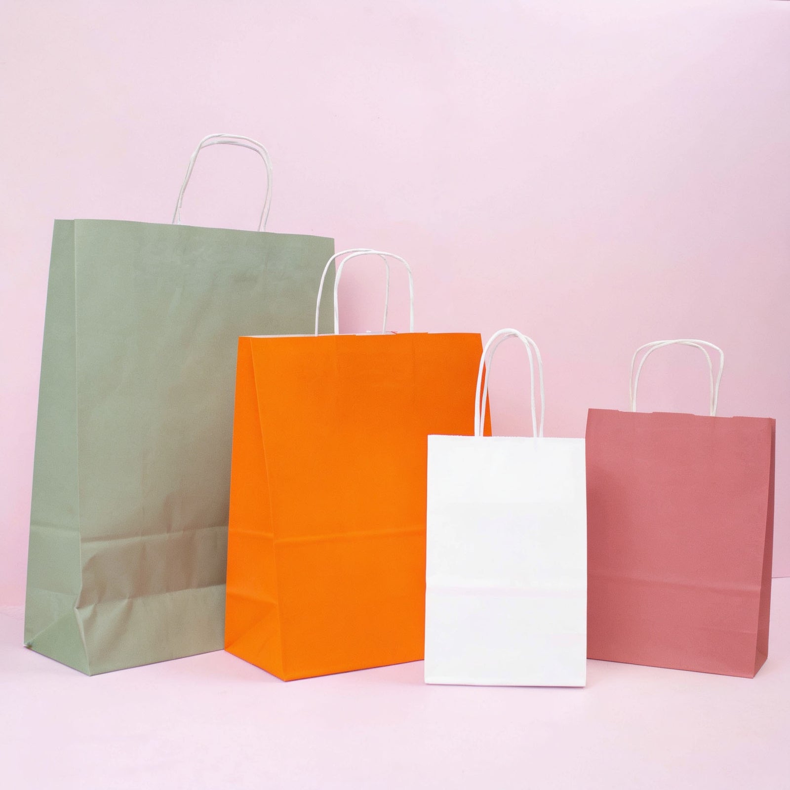 50x Papiertaschen Rosa Medium