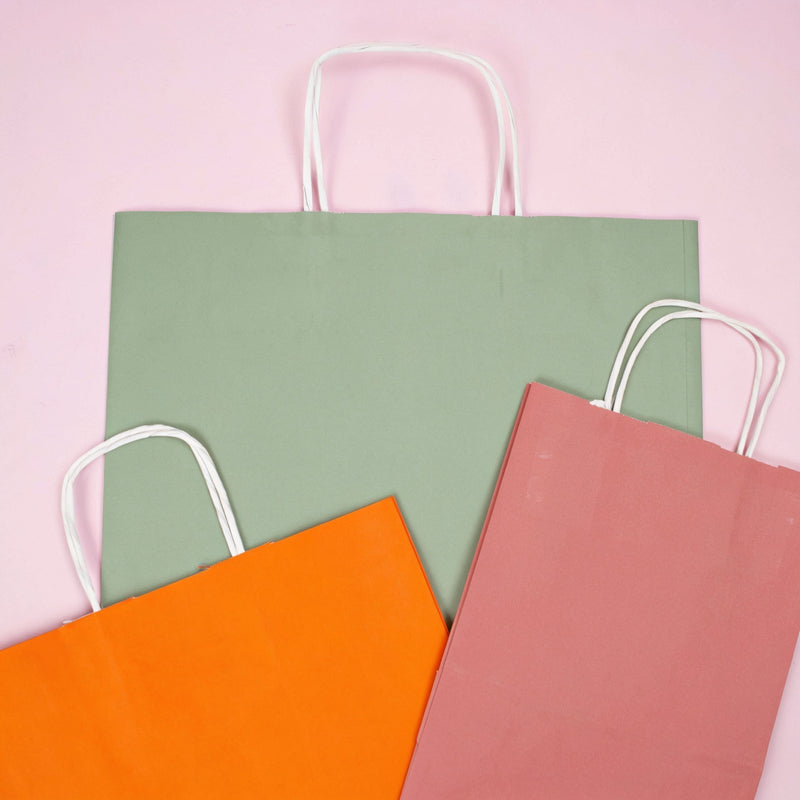 50x Papiertaschen Graugrün Small