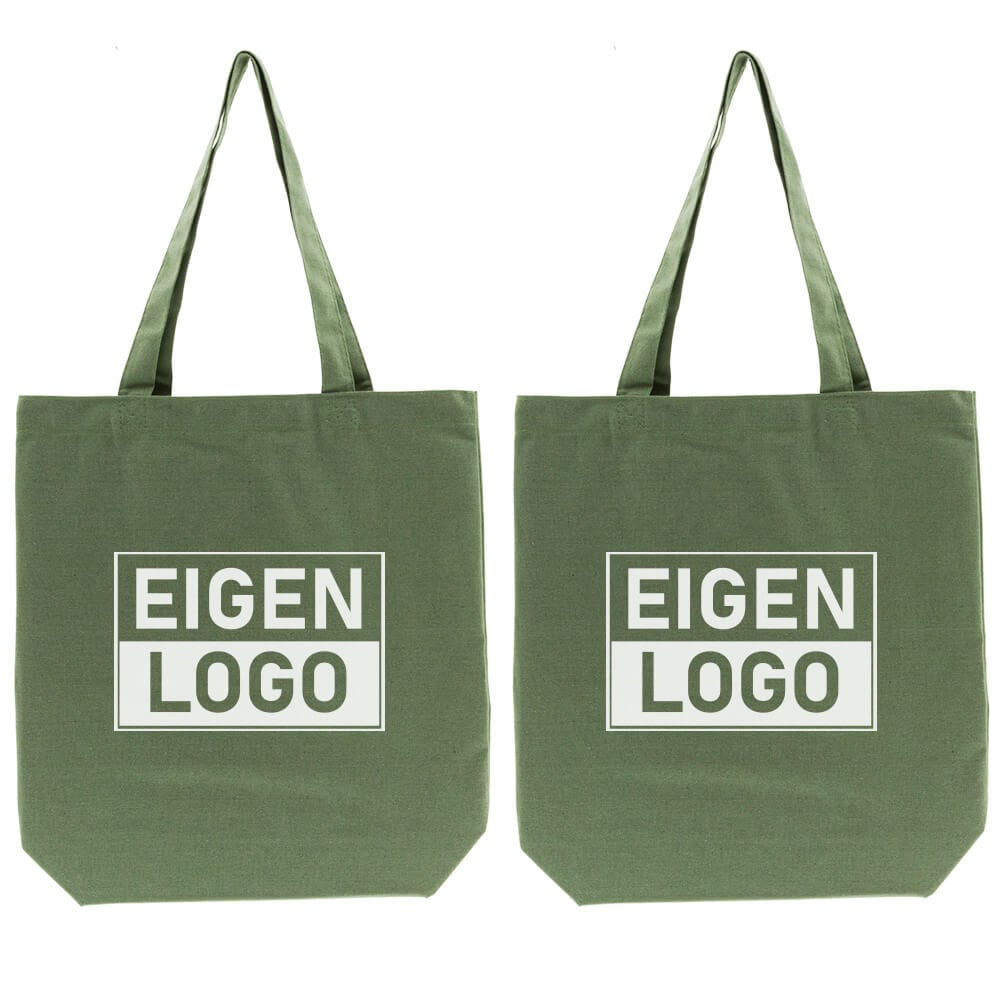 Baumwolltasche Druck 38x42+10cm Grün - Express