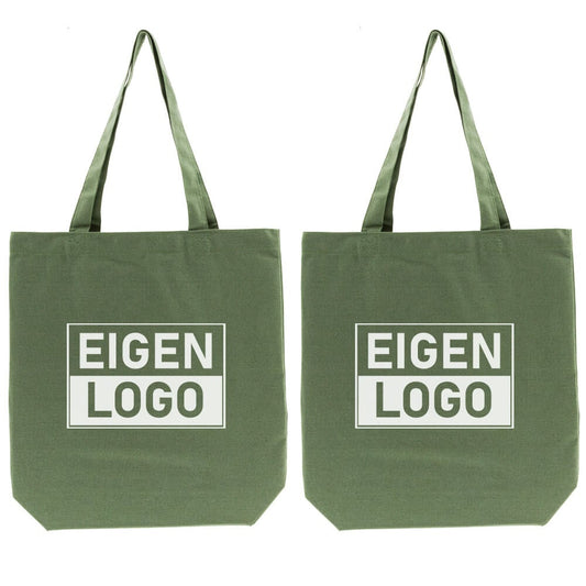 Baumwolltasche Druck 38x42+10cm Grün - Express