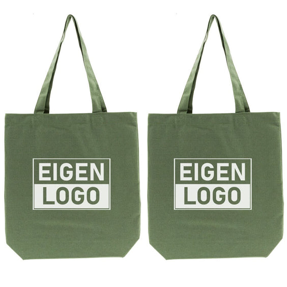 Baumwolltasche Druck 38x42+10cm Grün - Express