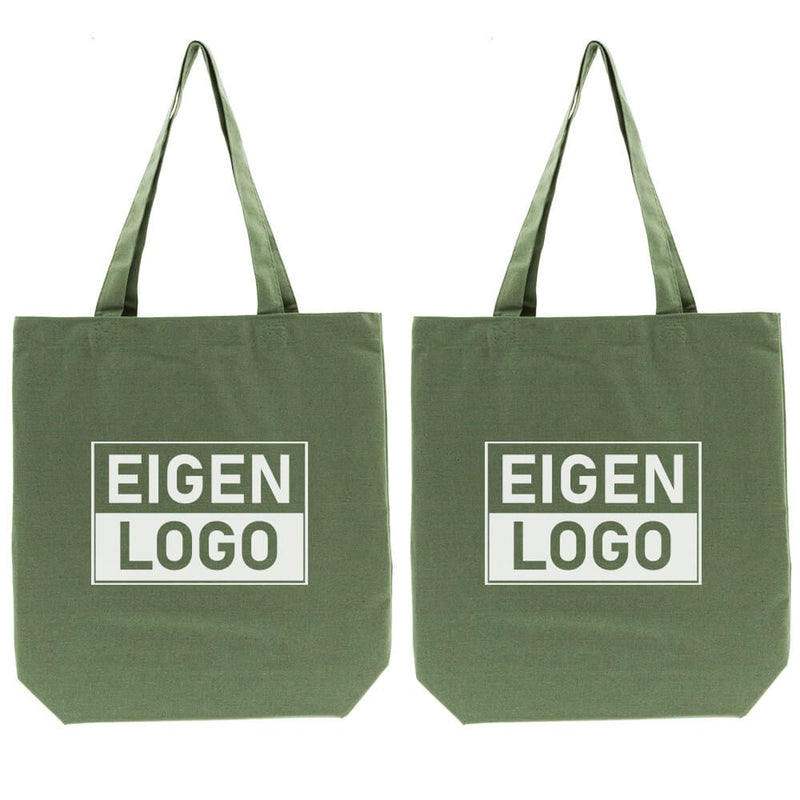 Baumwolltasche Druck 38x42+10cm Grün - Express