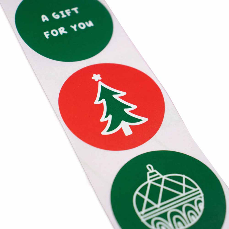 500x Aufkleber 'Christmas ornaments' sortiert 40mm