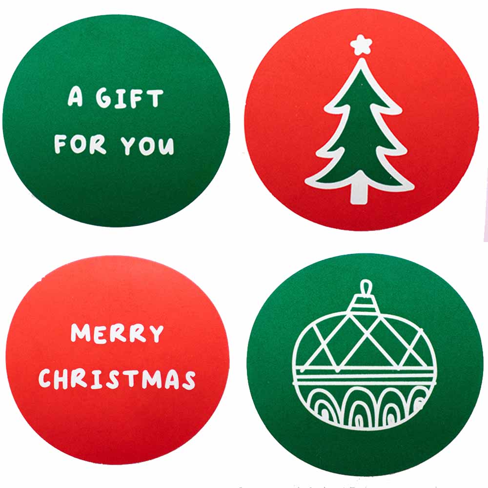 500x Aufkleber 'Christmas ornaments' sortiert 40mm