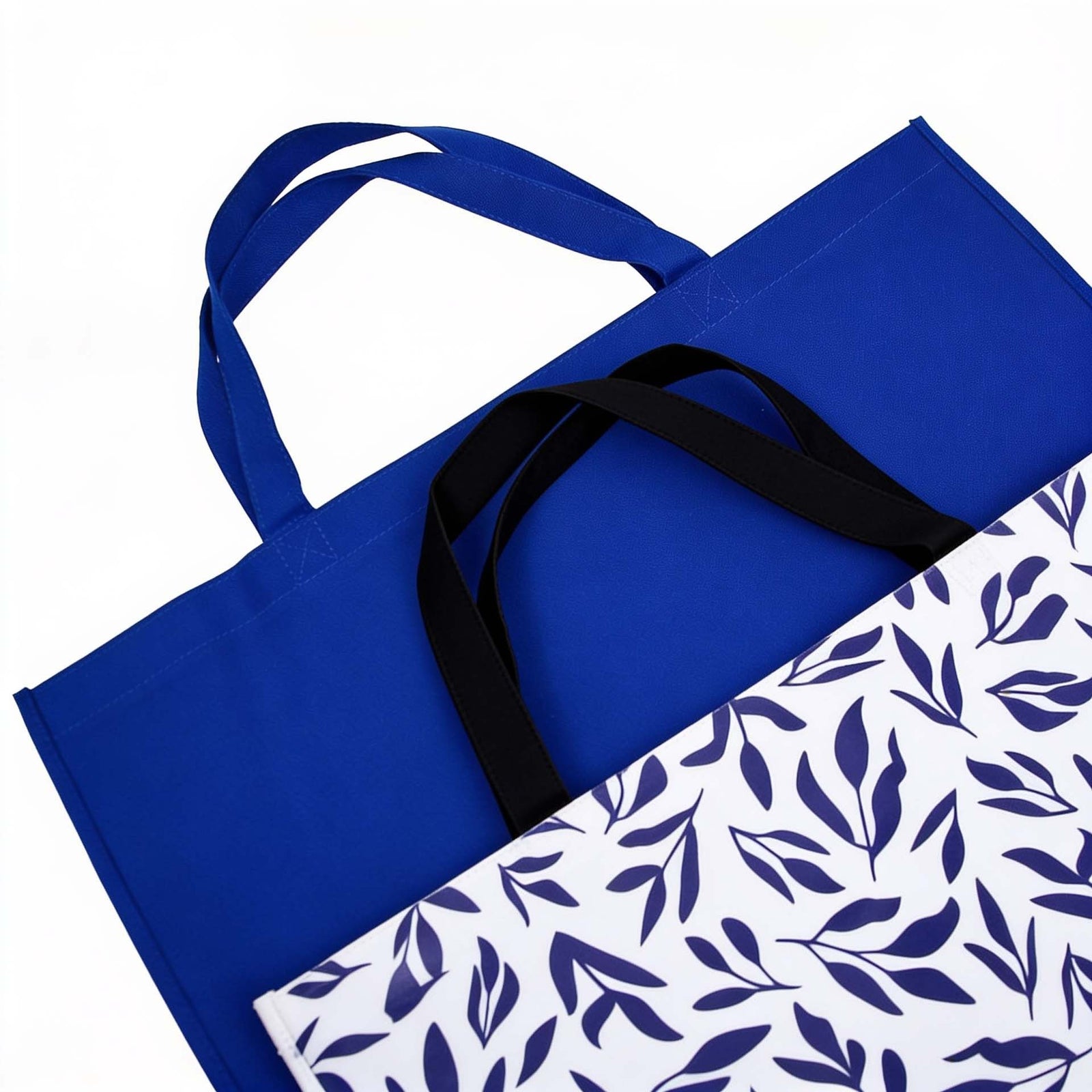 10x Shopper 'Leaves' non woven 45x20x40cm