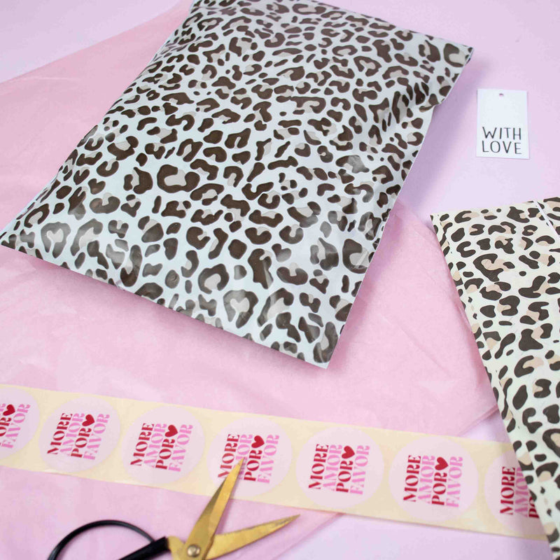 100x Versandtaschen Leopard Medium