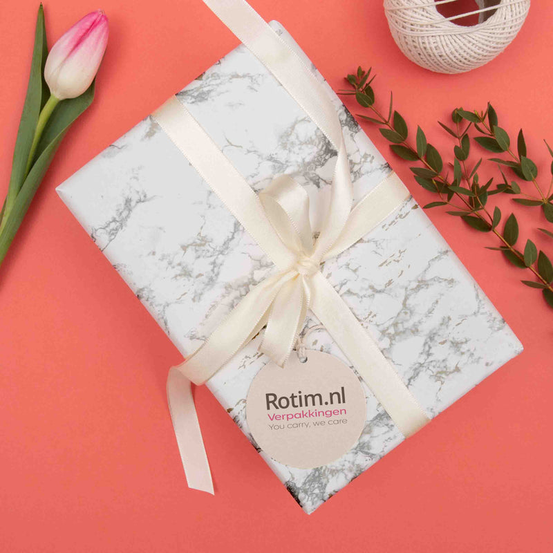 Geschenkpapier Marmor Weiß 30cm x 200mtr