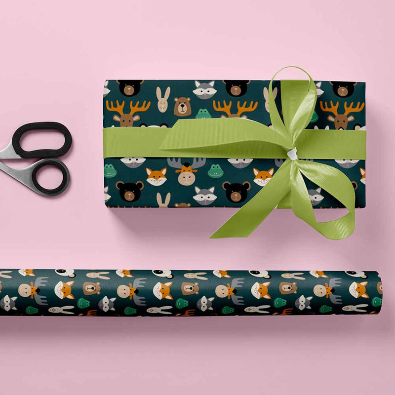 Geschenkpapier Cozy Forest Faces 30cm x 200mtr