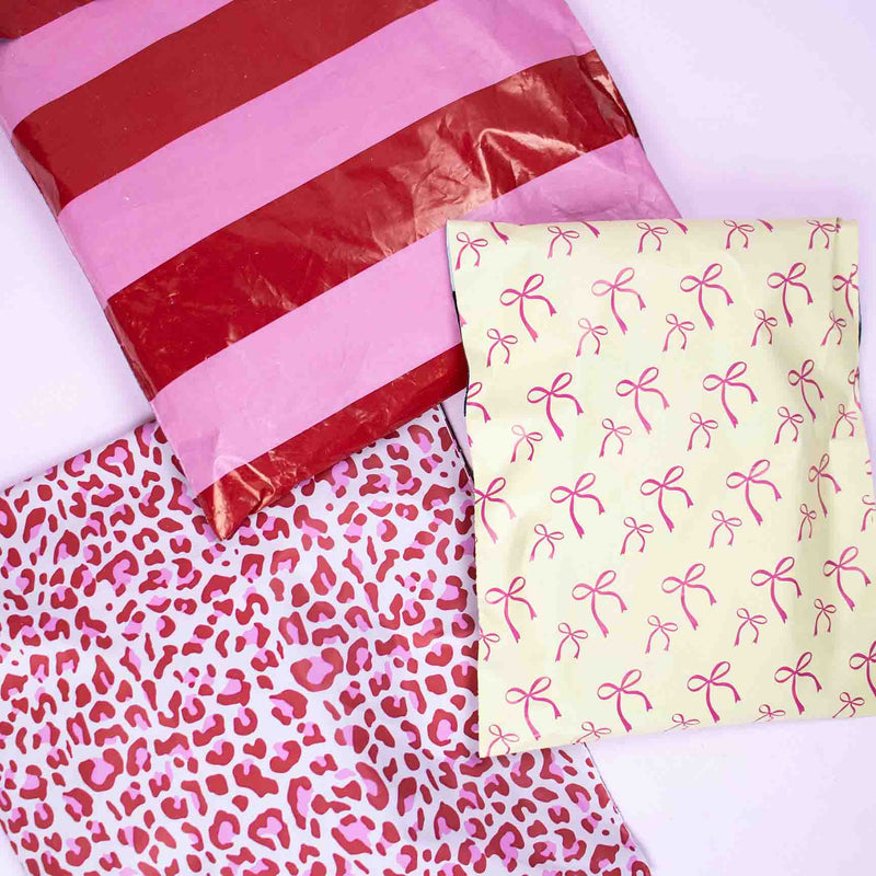 100x Versandbeutel Leopard Pink Medium