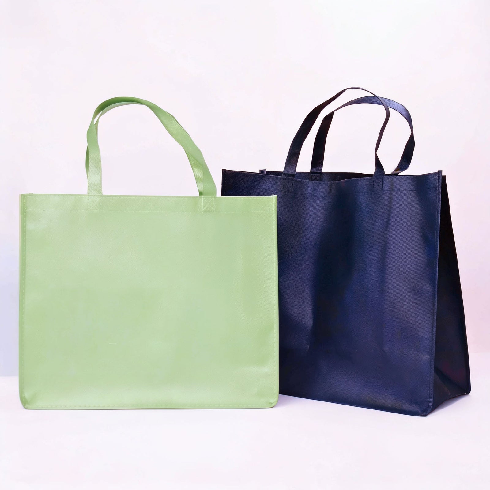 10x Shopper Grün Non woven 54x14x45cm