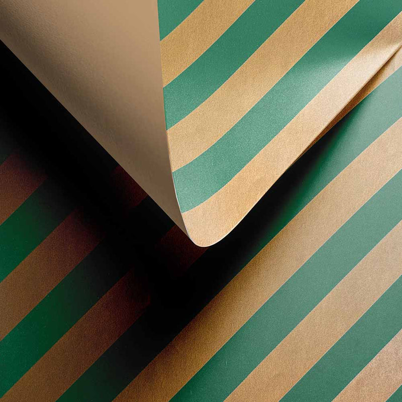Geschenkpapier Forest Gold Stripe 50cm x 200mtr