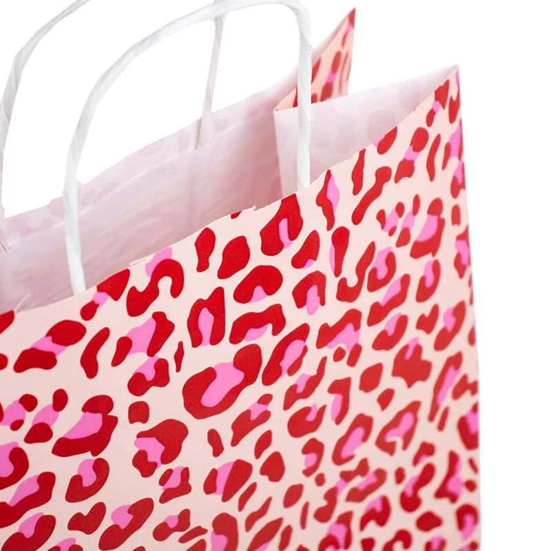 50x Papiertüten Leopard Pink A5