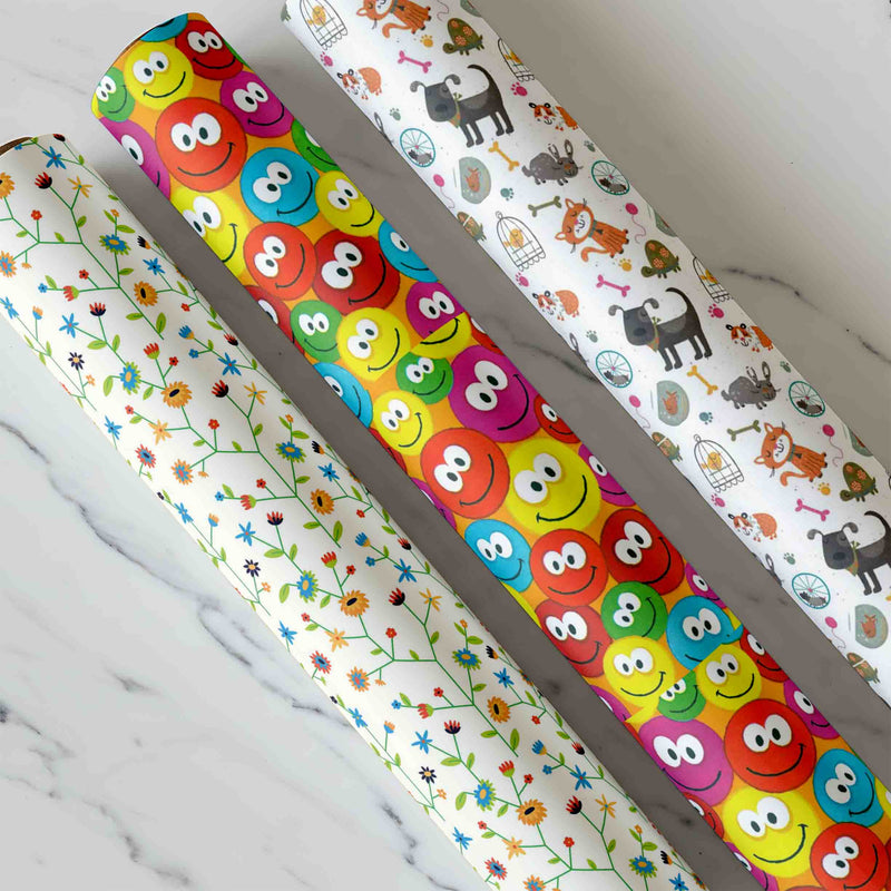 Geschenkpapier Graspapier Blumen 50cm x 200mtr