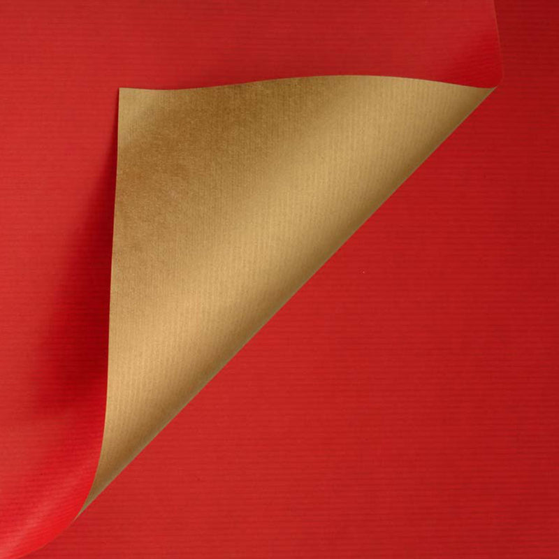 Geschenkpapier Rot + Gold 30cm x 200mtr