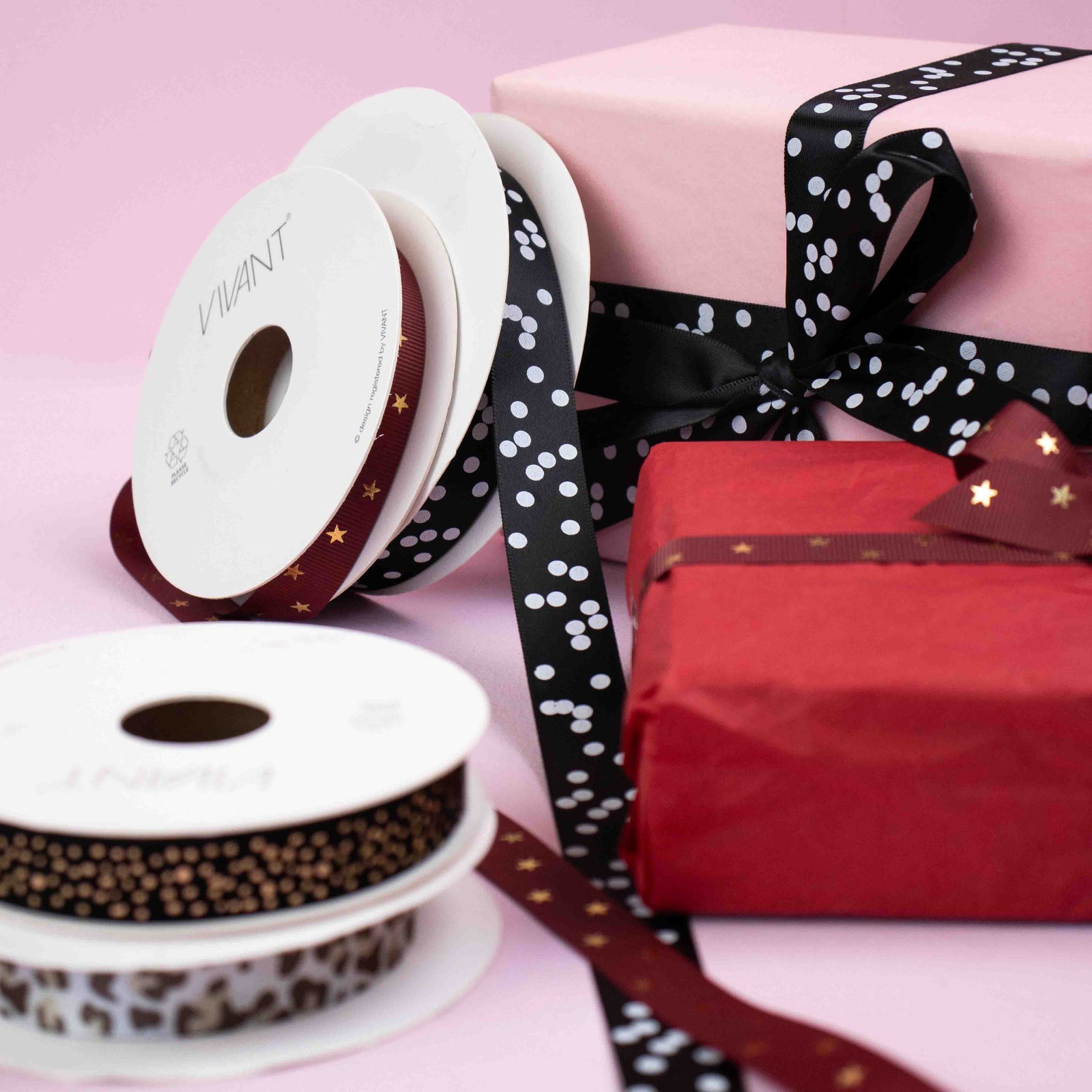 Geschenkband Dotty Schwarz 15mm x 5m