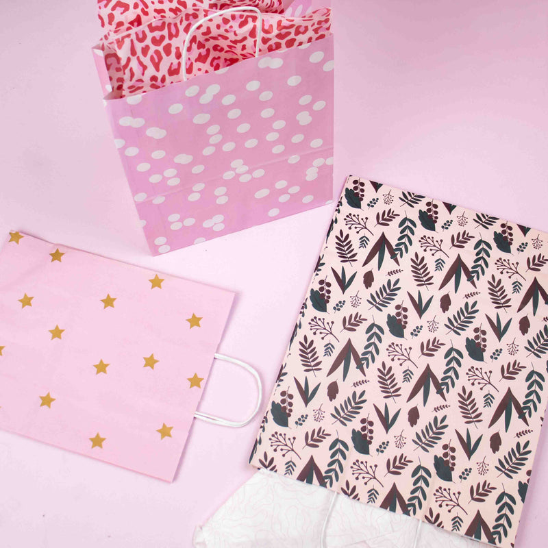 50x Papiertüten Dots Rosa A3