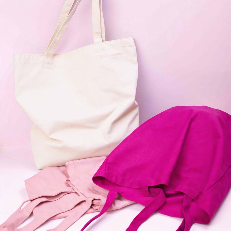 10x Tragetasche aus Segeltuch Rosa