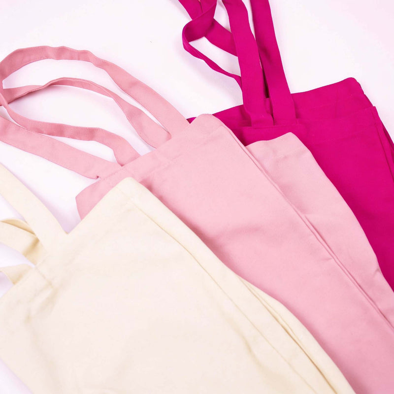 10x Tragetasche aus Segeltuch Rosa
