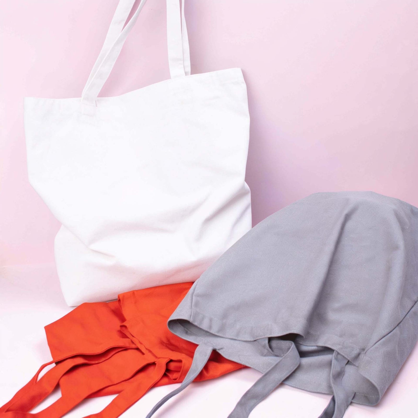 10x Strandtasche aus Baumwolle Grau